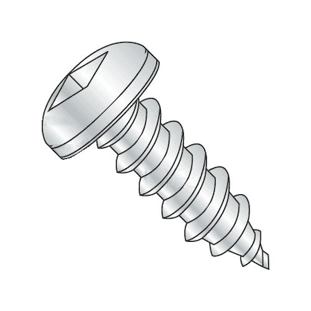 Sheet Metal Screw, #8 X 3/4 In, Zinc Plated Steel Pan Head Square Drive, 100 PK